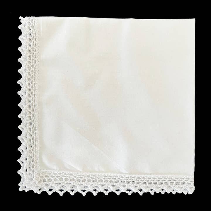 White Elegance Handkerchief - 30 x 30cm for wholesale by Victoria Linen Australia