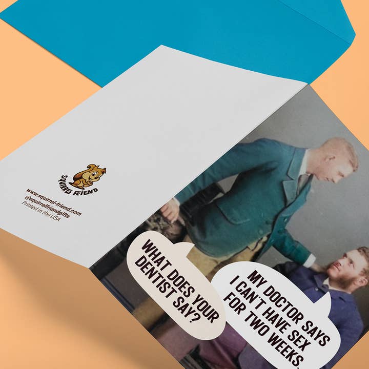 Squirrel Friend Gifts - Wholesale Everyday Greeting Card - "What Does Your Dentist Say? - Funny Gay Couples Card2