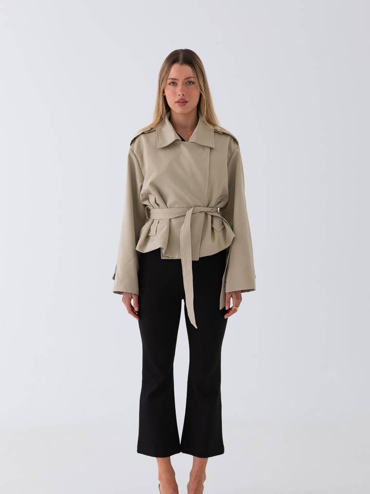 Mason Belted Trench - Tan for wholesale by Style Addict