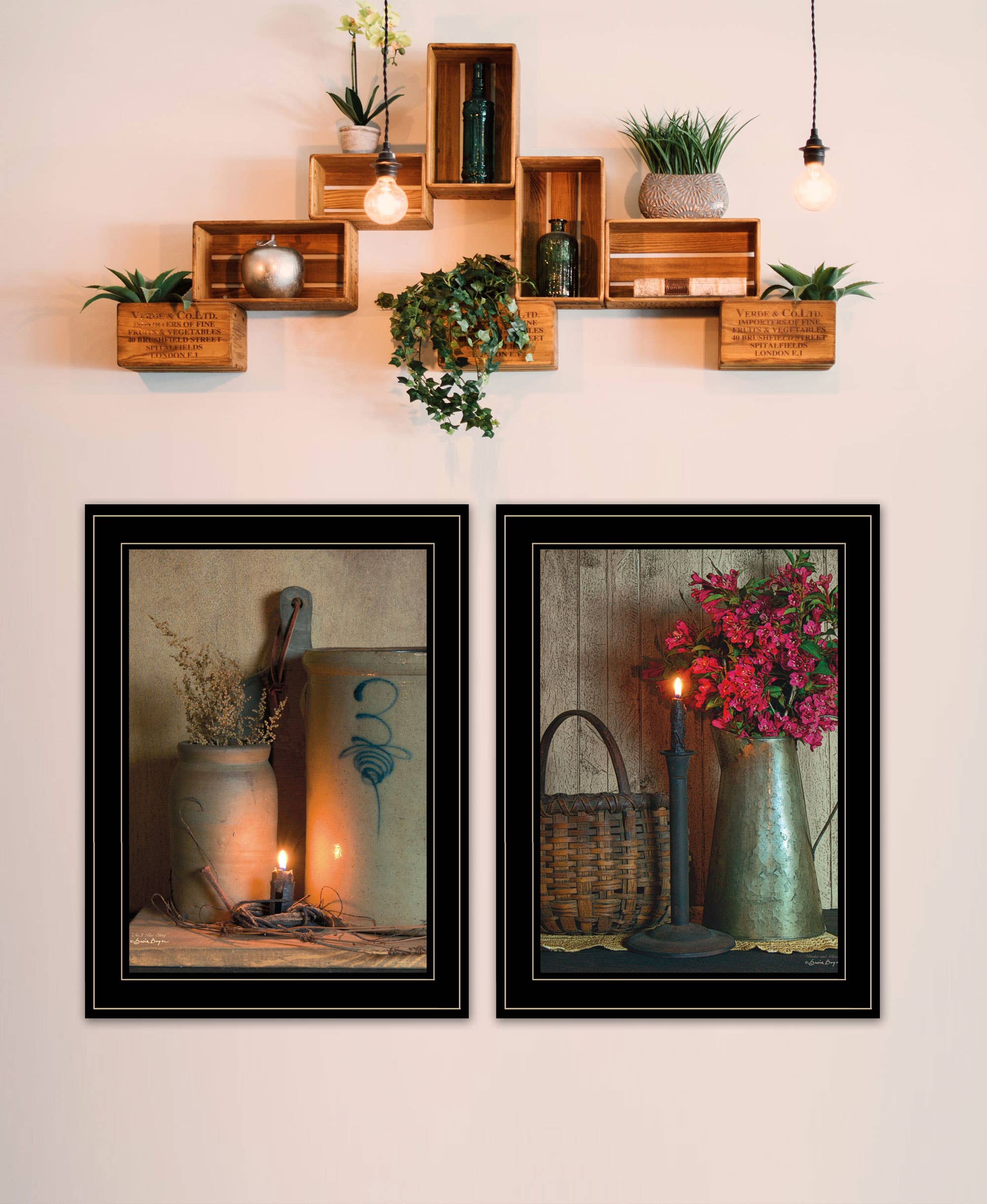 Trendy Decor 4U - Wholesale Gallery Wall Set - "Country Candlelight Collection" Framed Wall Art1