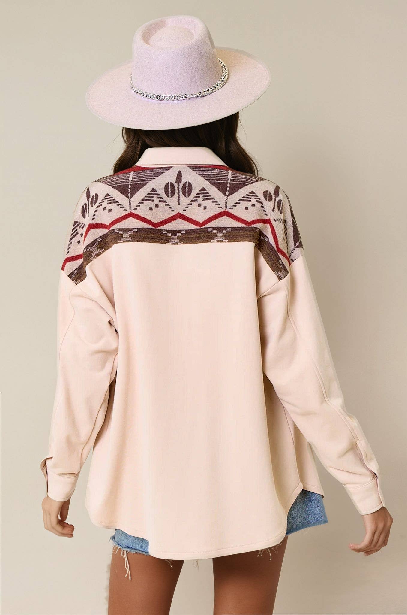 Stone Aztec Shirt Jacket - 10333J for wholesale on Faire2