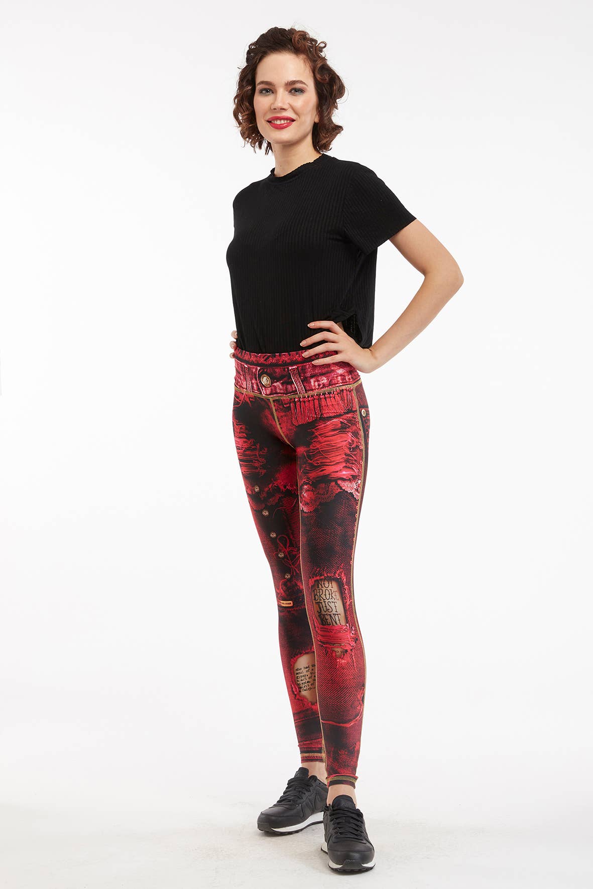 IPNG Design - Vente Legging tendance – femme - Legging à imprimé jean déchiré - Basique14