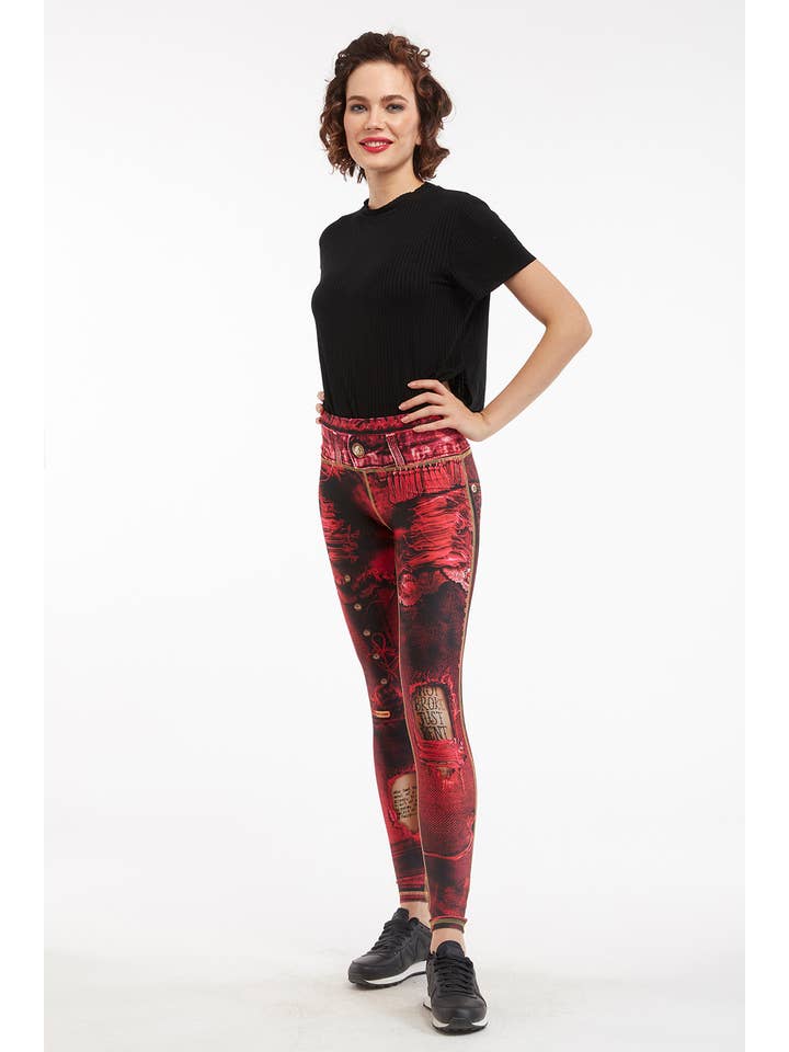 IPNG Design - Vente Legging tendance – femme - Legging à imprimé jean déchiré - Basique14