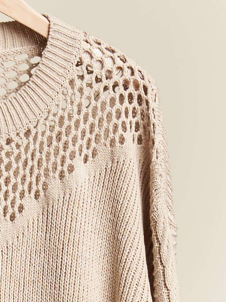 Mello. - Wholesale Knit Sweater - Women's - Multi Texture Sweater11