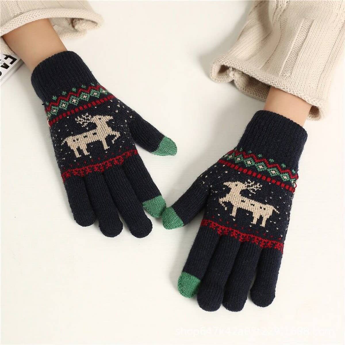NINEXIS - Wholesale Gloves - Unisex - CWAG00574_UNISEX WINTER REINDEER OUTDOOR WARM GLOVES5