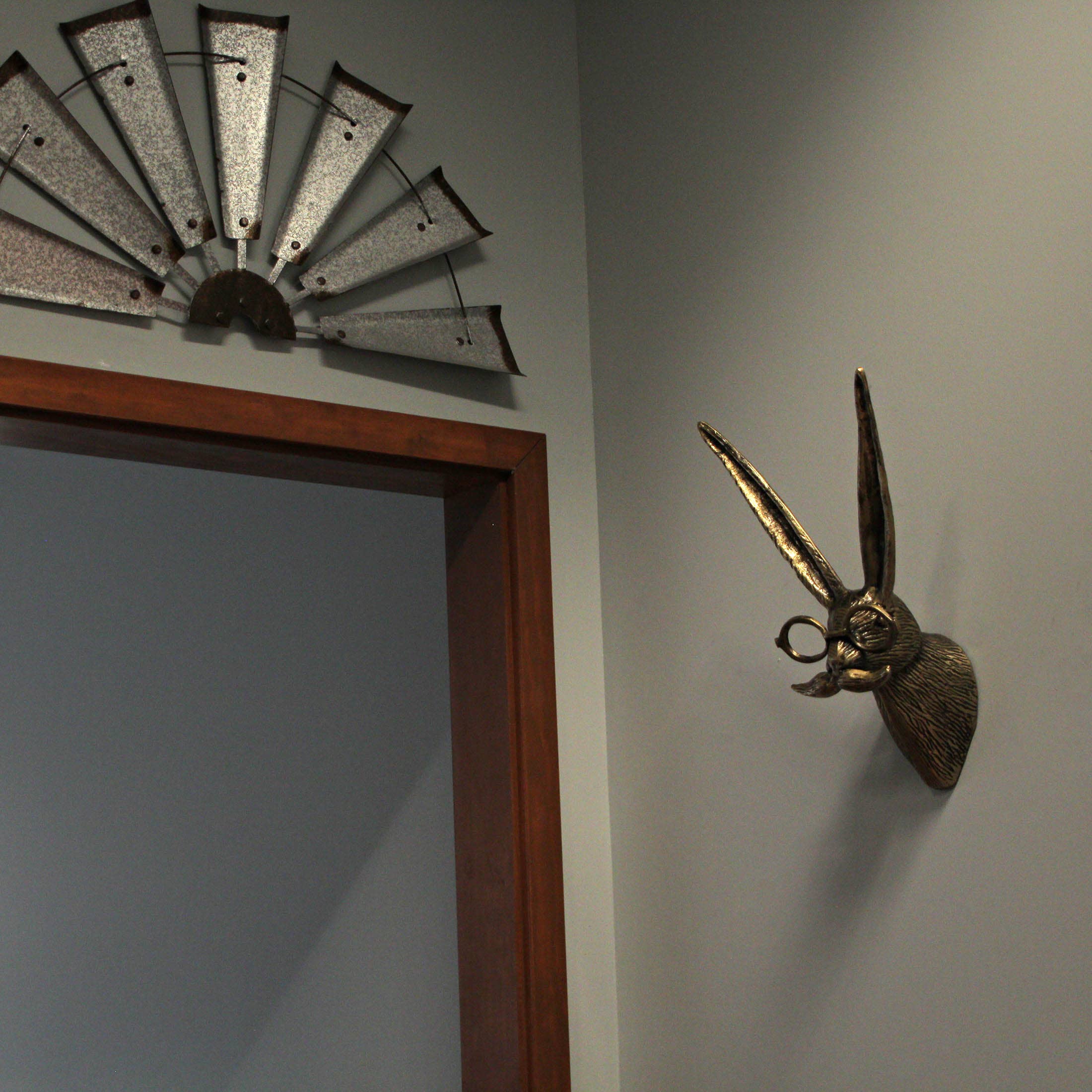 Zeckos - Wholesale Wall Decor - Kids & Baby - Gold Finish Hare Head Wall Hanging with Round Glasses 9