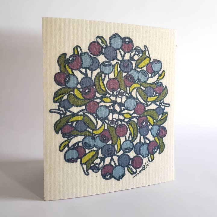 Little Green - Wholesale Dishcloth - Eco-Friendly Dishcloth Summer Blueberry, Swedish Dishtowel1