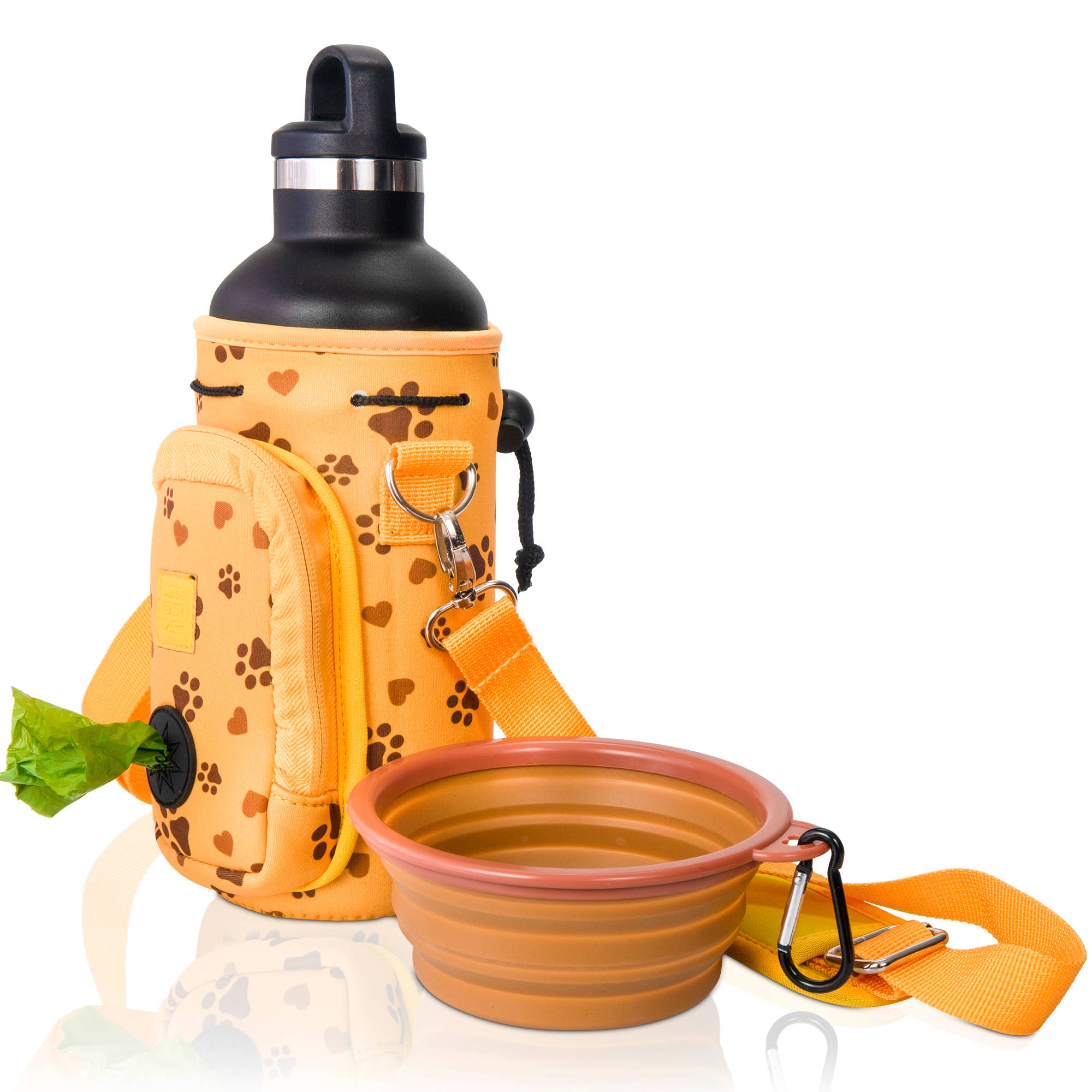 MADE EASY KIT – Suporte para garrafas/garrafeira por atacado – Kit fácil de transportar garrafa de água com bolso para saco de cocô de cachorro72