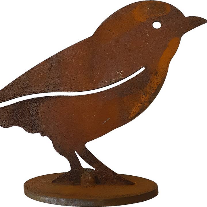 Chickadee Bird on Base Metal Garden Art for wholesale by California Home & Garden