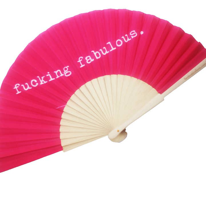 Fantastico Fans - Wholesale Handheld Folding Fan - Fucking fabulous slogan 23cm fan