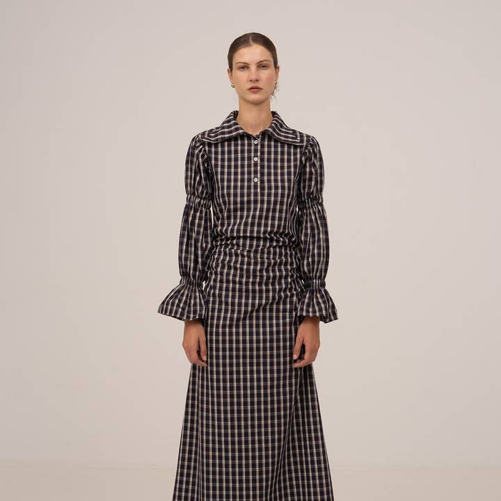 Quirk Plaid Maxi Jurk voor wholesale door CARMEN SAYS