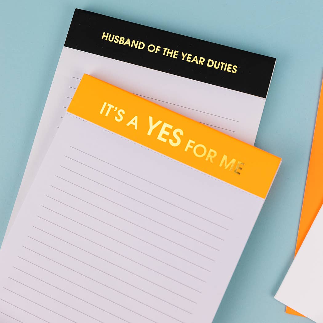Chez Gagné - Wholesale Notepad - It's A Yes For Me - Lined Notepad - Bright Orange - 65 perforated pages - 5x8 5
