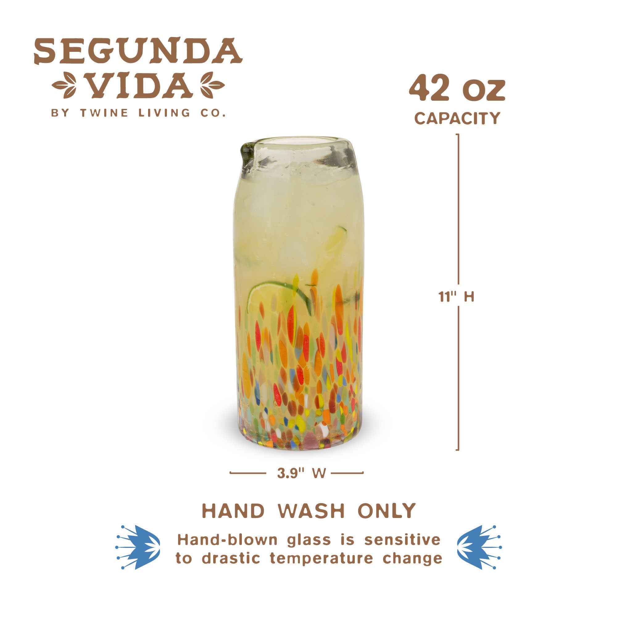 Twine - Wholesale Pitcher - Segunda Vida Artistico Hand Blown Recycled Glass Pitcher5