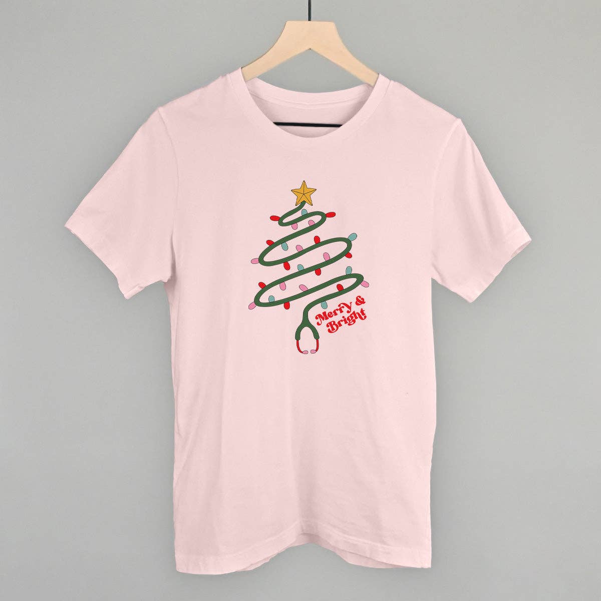 Ivy + Cloth - Wholesale Screen Printed T-Shirt - Women's - Merry & Bright Stethoscope0