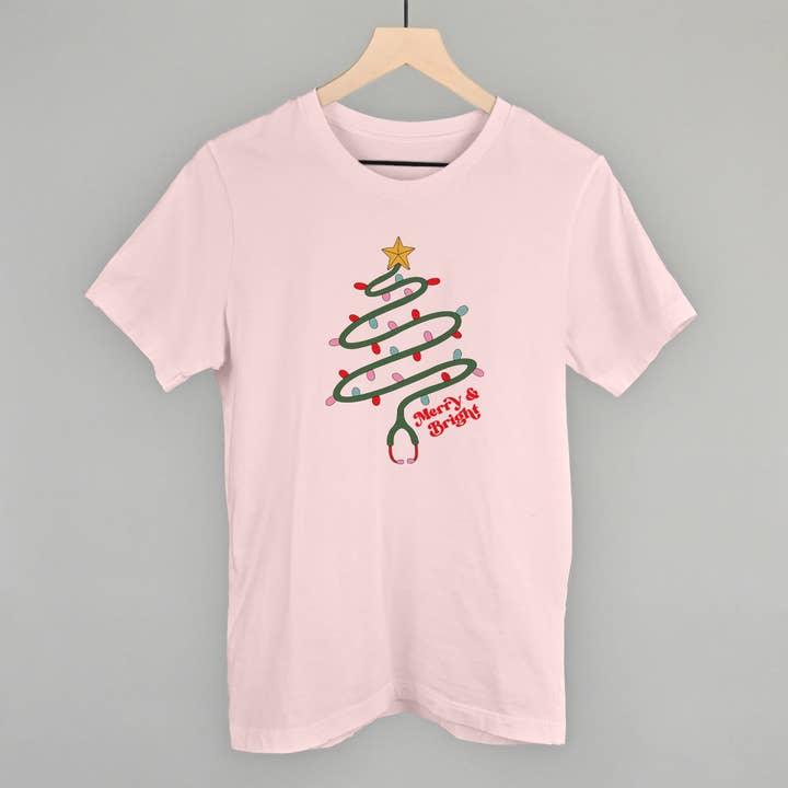 Ivy + Cloth - Wholesale Screen Printed T-Shirt - Women's - Merry & Bright Stethoscope