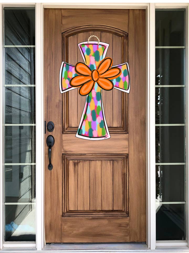 Cross Wooden Door Hanger for wholesale by DoorBadges