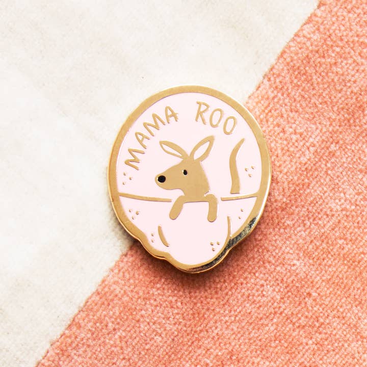 Mama Roo Enamel Pin Kangaroo Mum for wholesale by Sketchinc