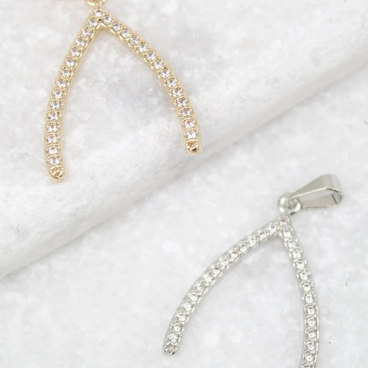 18K goud gevulde wishbone hanger voor wholesale door MIA Jewelry