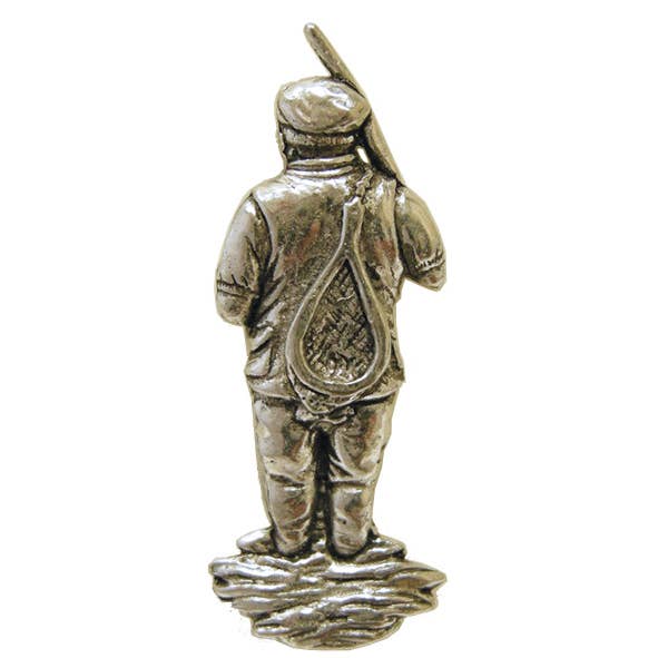 Pewter Pin Badge Fisherman for wholesale by THE MUSIC GIFTS COMPANY