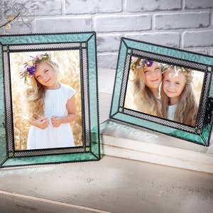 Picture Frame 4x6, 3x3 Square Colorful Stained Glass Photo Frame