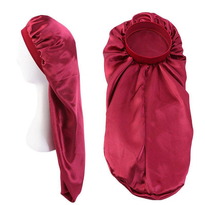 AfricanFabs - Wholesale Sleep Cap / Bonnet - Women's - Satin bonnet for Dreadlocks / Braids / Rasta - Red Dreadsock / Satin night cap / Hair bonnet0