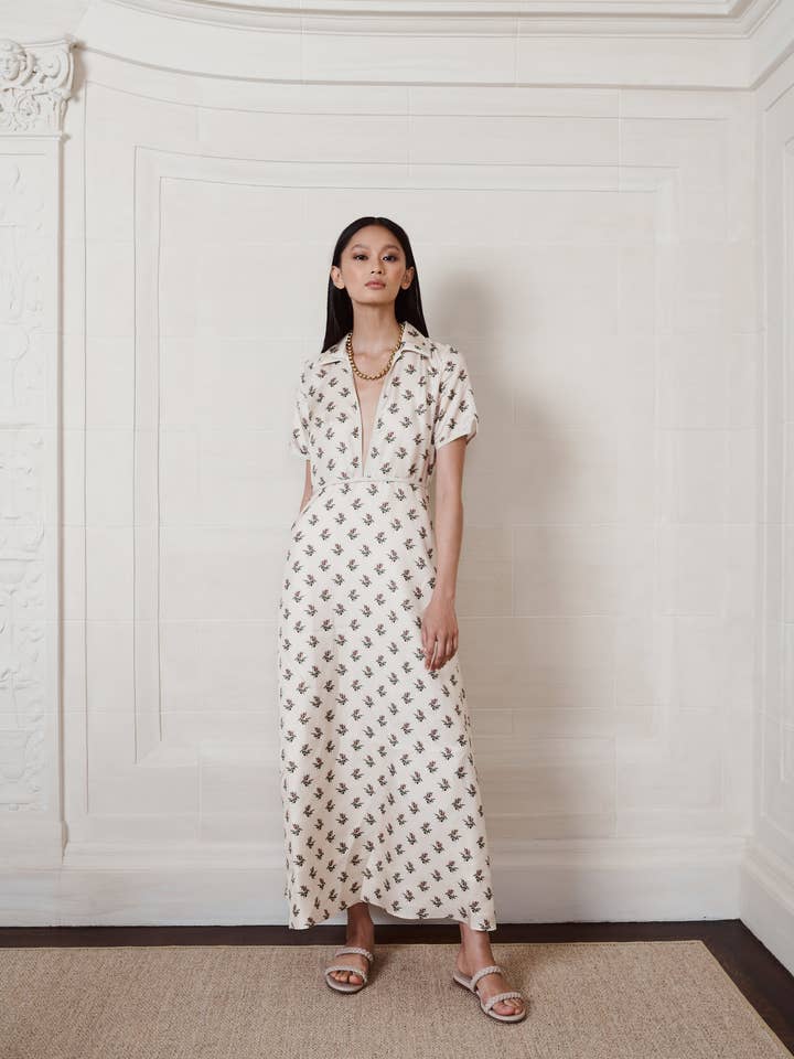 The Pearl Dress | Paper Roses Print for wholesale by Black Iris