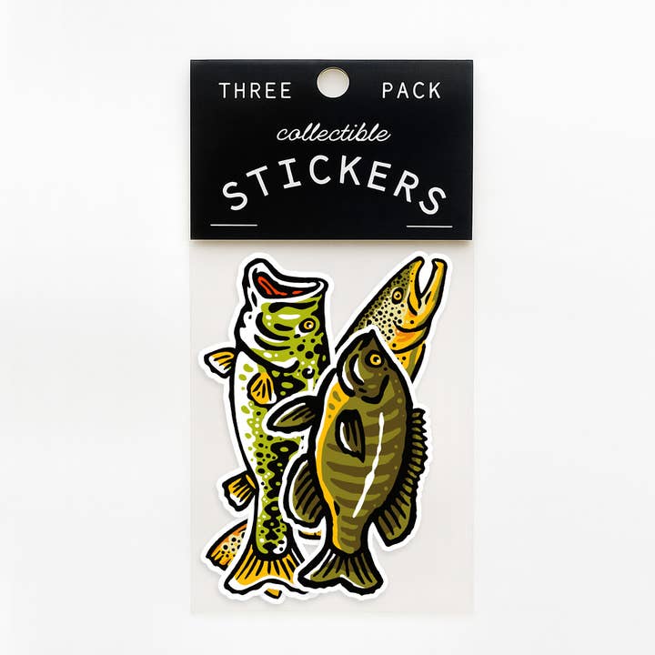 Union Made – Adesivo por atacado – Autocolantes de Vinil de Peixes de Água Doce - Conjunto de Três0