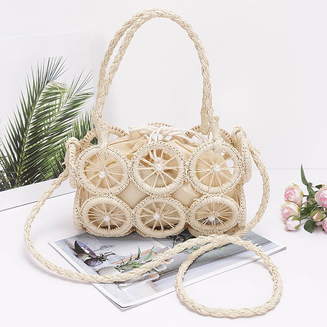 3AM BY H&D ACCESSORIES – wholesale Crossbody bag – Women's –  Faux Straw Multi Round Handmade Crossbody Bag0