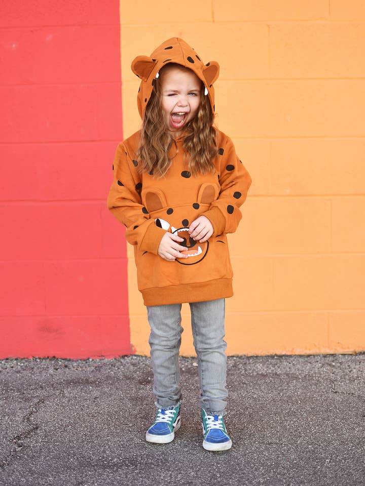 Sudadera con capucha 3D Happy Cheetah para bebés y niños para venta al por mayor de Doodle Pants