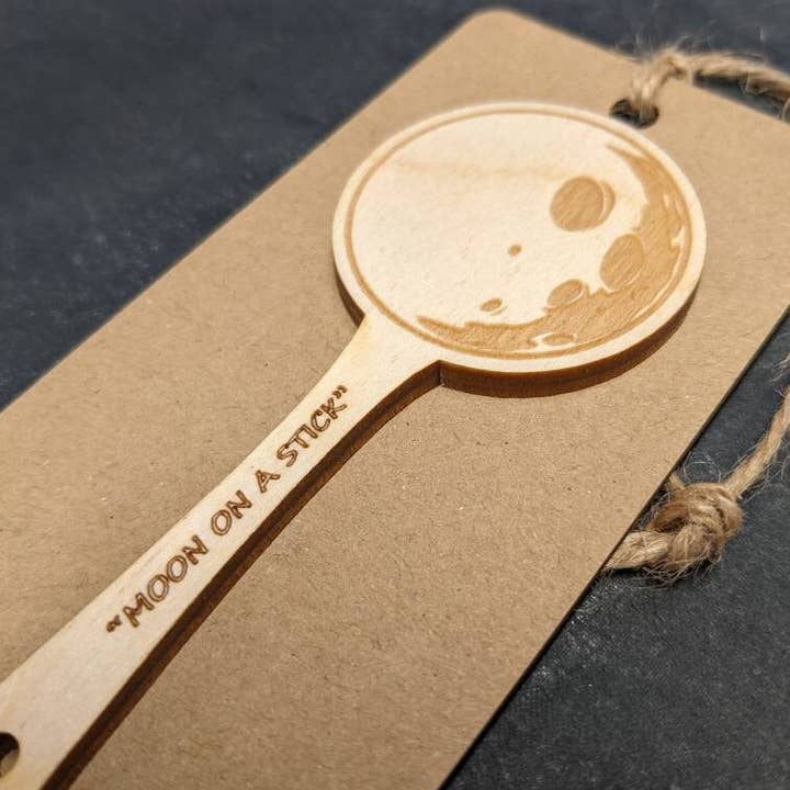 Moon on a Stick - You Want It | Laser Engraved Wooden Gift for wholesale by Bristol Design Forge Ltd