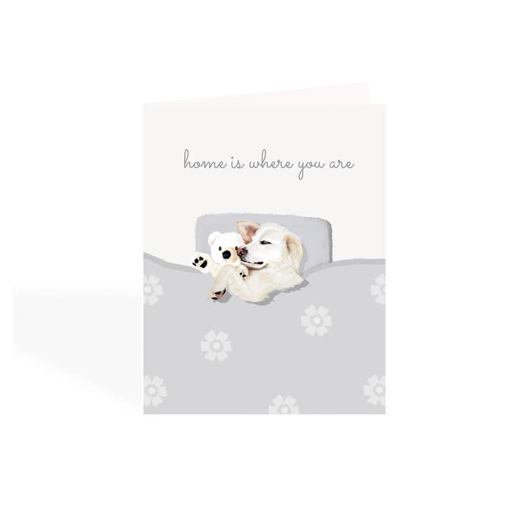 Heartwarming Labrador Greeting Card: Home Is Where You Are for wholesale by Pawssionate Art