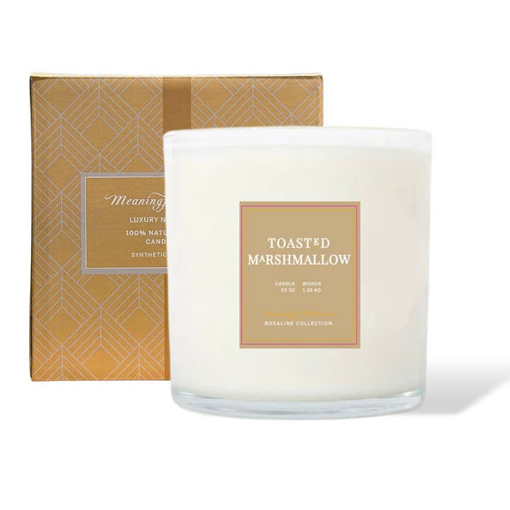 Bougie naturelle Guimauve grillée 55 oz Collection Rosaline pour la vente par Meaningful Mantras