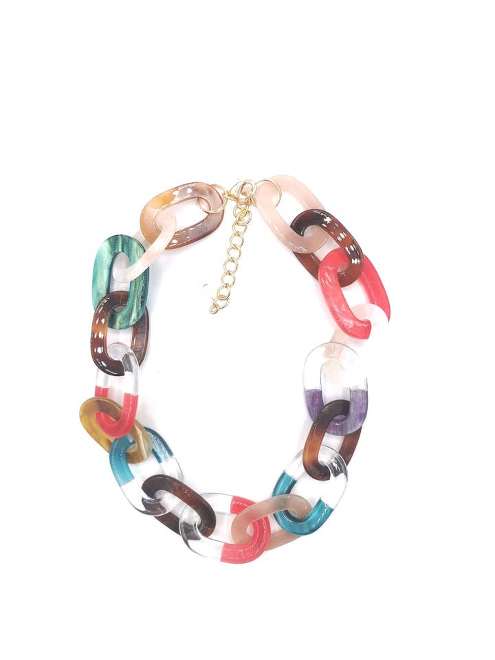 Acrylic short necklace NK20210911-4MN  for wholesale by LORIANE CREATION