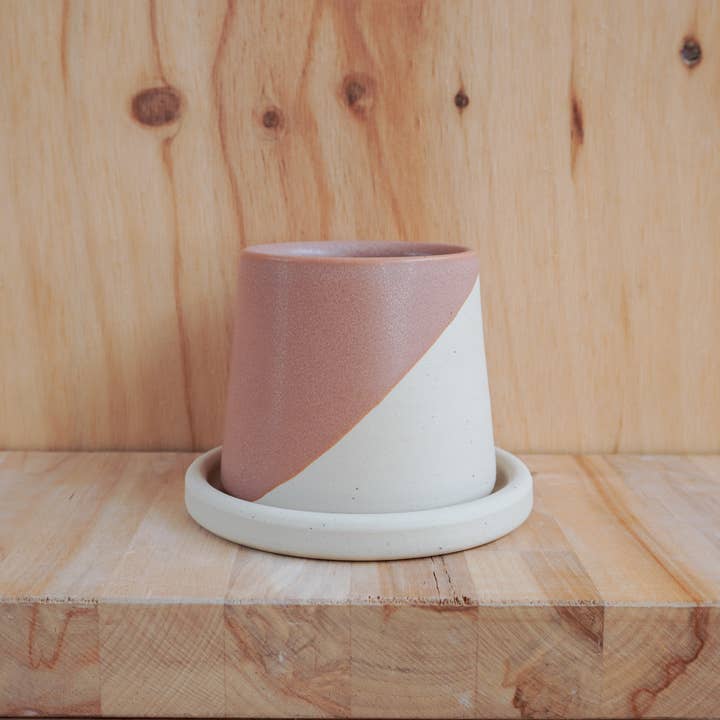 Shelby Page Ceramics - Wholesale Plant Pot - Small Planter with Tray - Core Glazes2