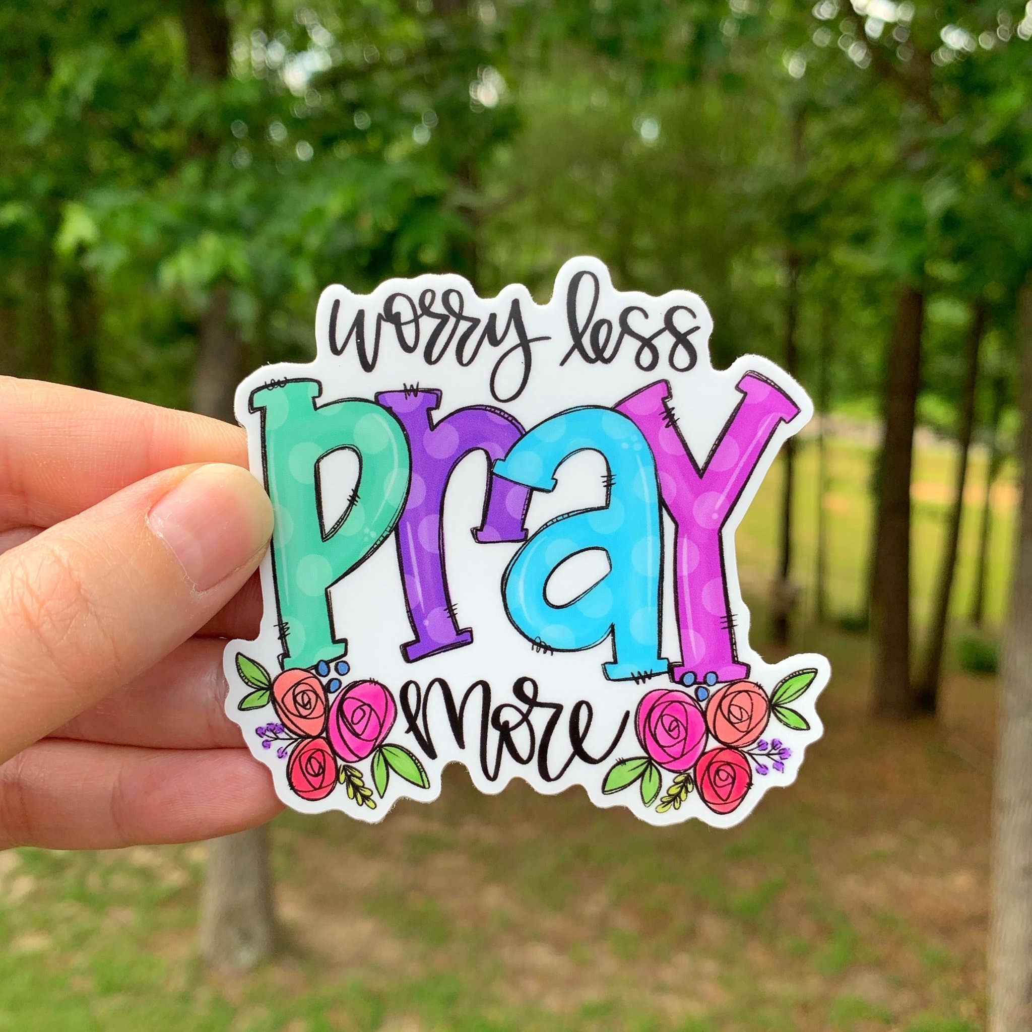 Painted Skies - Wholesale Sticker - Worry Less Pray More Sticker