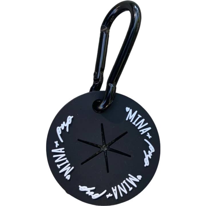 Mina + Pup - Vendita all'ingrosso Dispenser di sacchetti per la cacca - POOP BUDDY BLACK: DOUBLE FACE E DOPPIO SPESSORE