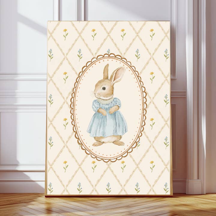 Vintage Rabbit Nursery Art Print for wholesale by Kumo Art Prints