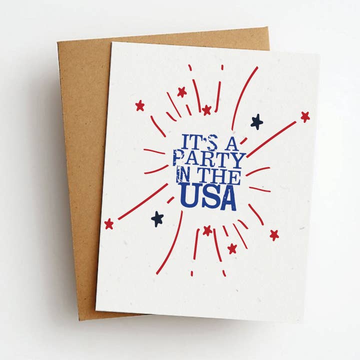 Skel & Co - Wholesale Everyday Greeting Card - Party In The USA 4th Of July Greeting Card