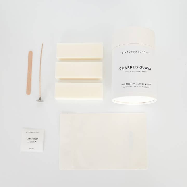 Sincerely Sunday - Wholesale Jar/Filled Candle - Charred Guava Deconstructed Candle Refill Kit4