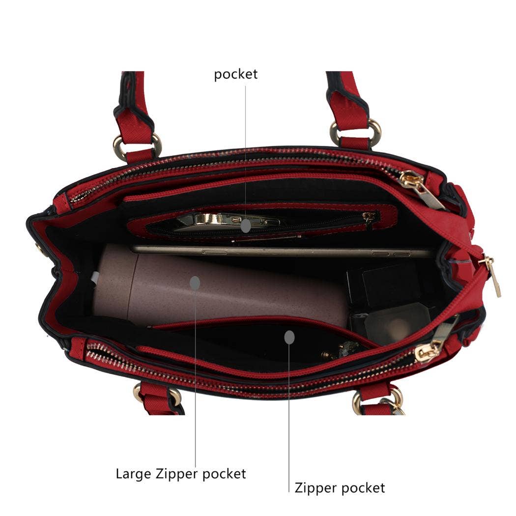 MKF Collection - Wholesale Satchel - Women's - Ruth Vegan Leather Women Satchel Bag with Wallet by Mia K26