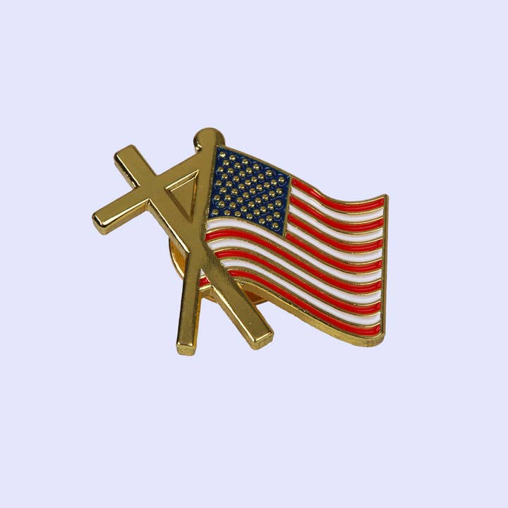 Swanson Christian Products - Vente Épinglettes/boutons - Épinglette Croix Et Drapeau Pk33