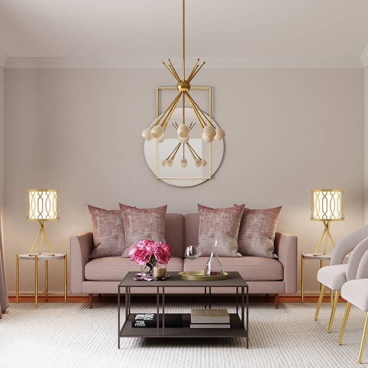 17.5"H Julius Gold & White Tripod Base Table Lamps for wholesale by River of Goods