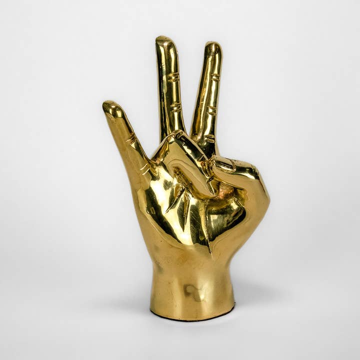 PRIZE - Vente Sculpture - Sculpture en laiton de signe de main Cougar Paw, Pitchfork ou Triton2