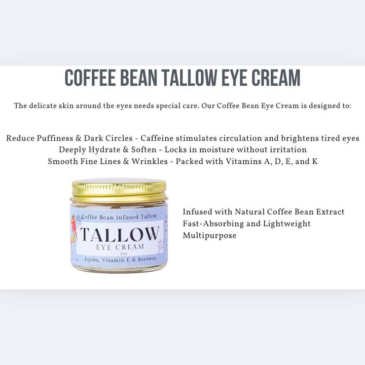 Lady May Tallow – wholesale Eye cream/gel – Coffee-Infused Tallow Eye Cream