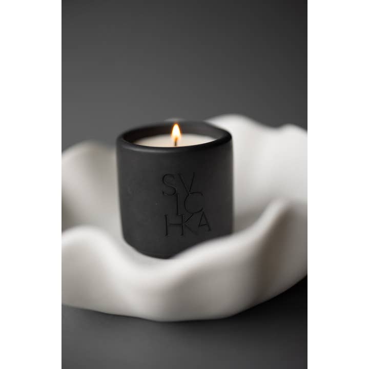 SVICHKA - Wholesale Jar/Filled Candle - Charcoal Black Candle in Artisan Concrete Jar — Velvet Ash4