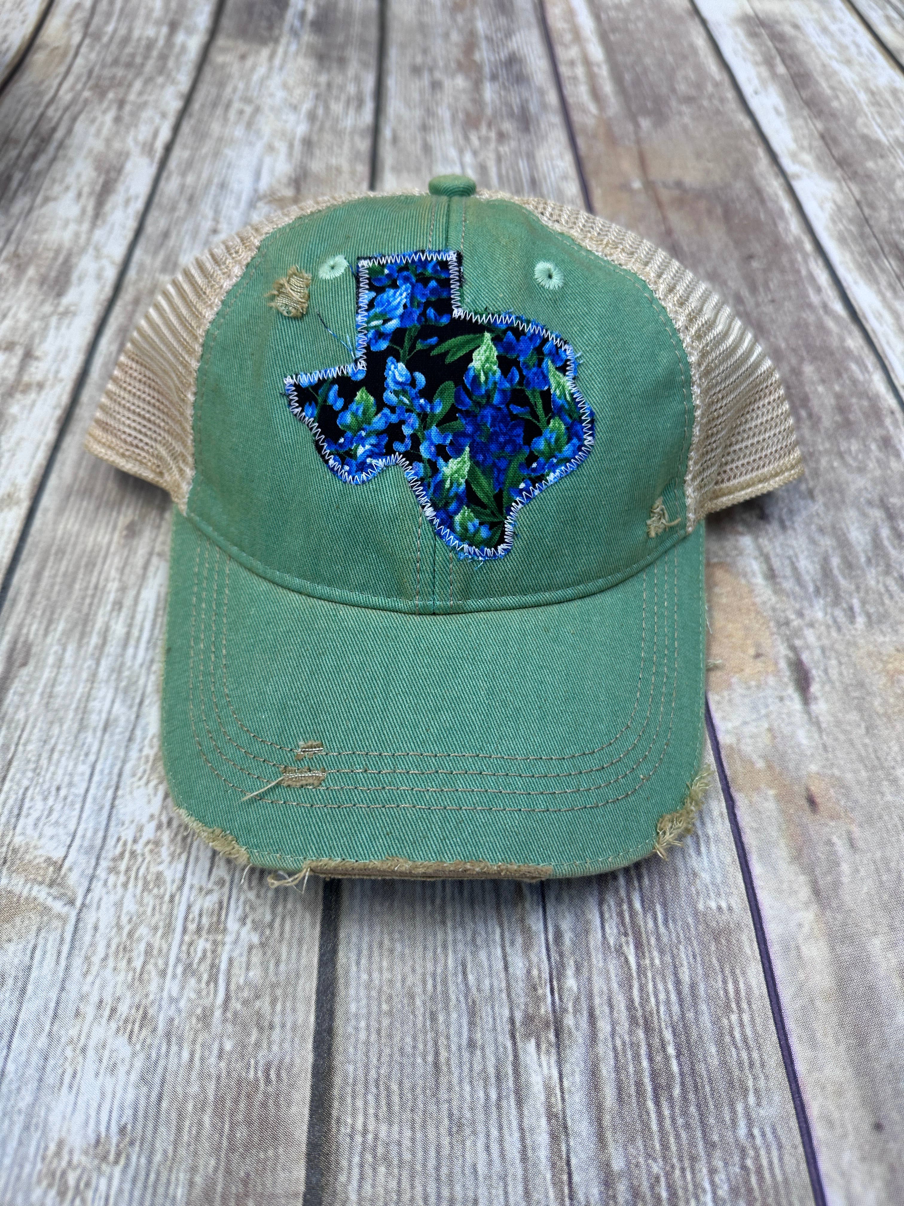 Sweet Texas Treasures - Wholesale Trucker Hat - Unisex - Bluebonnet Dirty Trucker Hat6