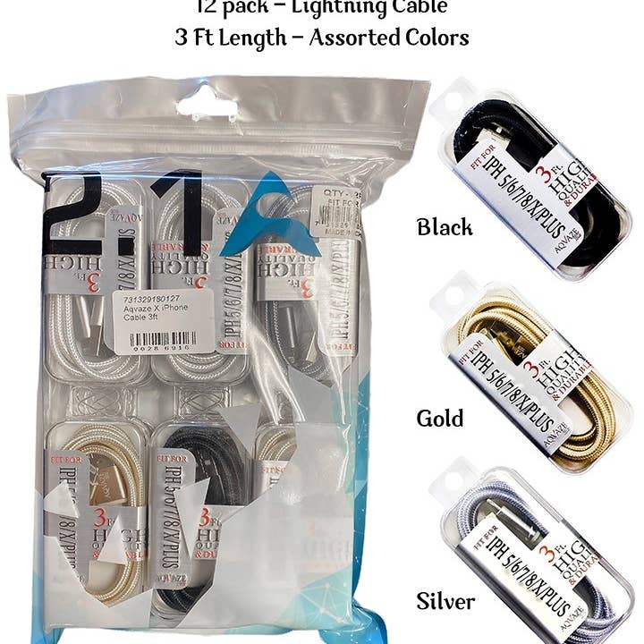 Tech Trendz - Wholesale Charging Cable - 12 pack - 3ft Charger1