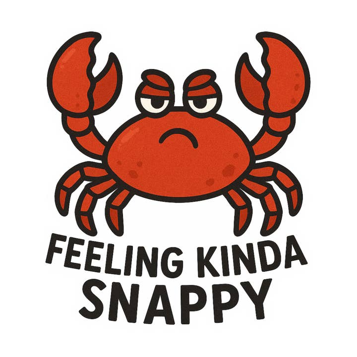JEMS of the Sea - Wholesale Sticker - Crabby Crab Sticker, Funny Sarcastic, "Feeling Kinda Snappy"2