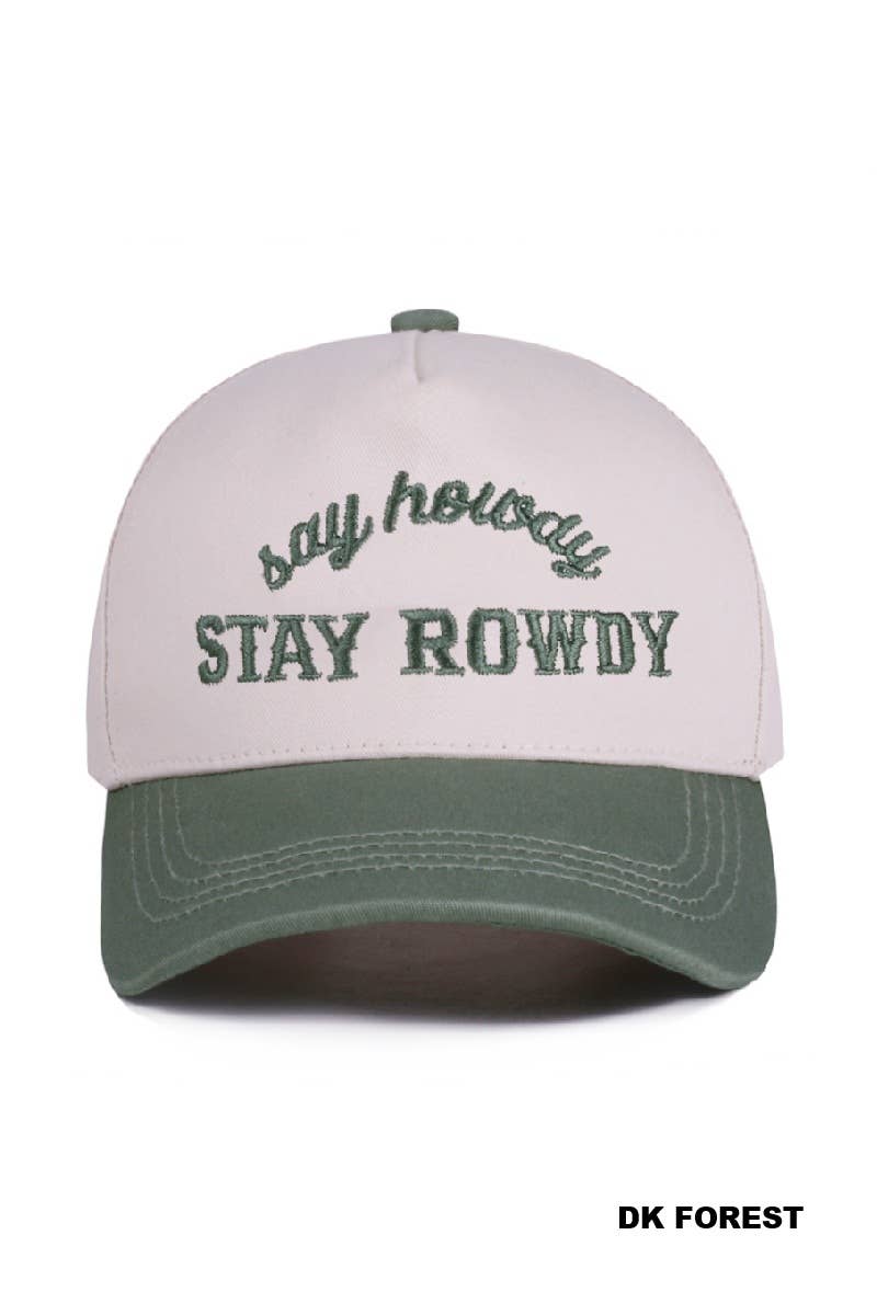 42POPS - Wholesale Honkbalpet - Dames - .1028 Zeg Howdy Blijf Rowdy Two Tone Canvas Katoenen Pet SI-289914