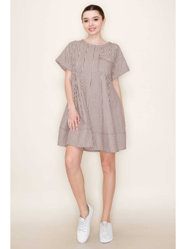 Star Drop - Wholesale Dress - Women's - STRIPE SWING SHORT DRESS- SDD6375